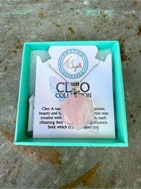 T Jazelle Cleo Collection Rose Quartz Sterling Silver Pendant Necklace - Pink